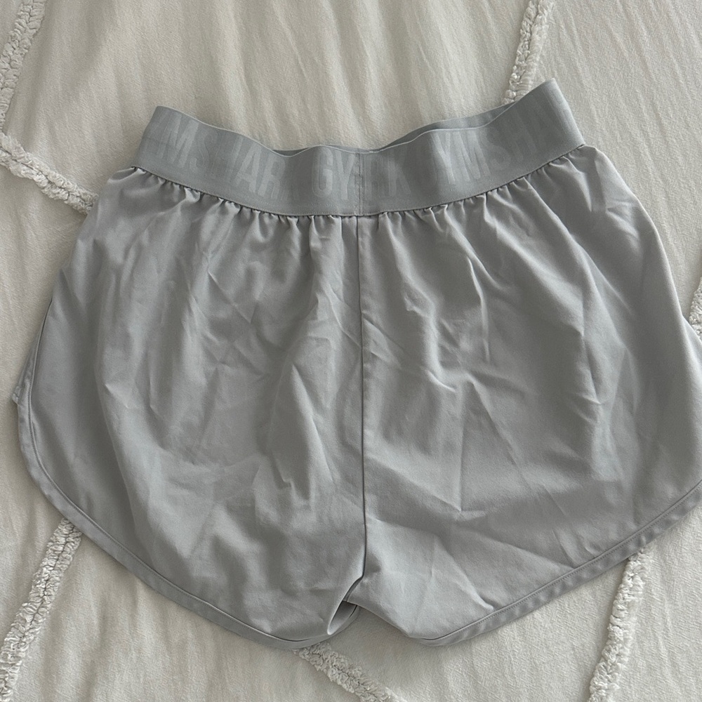 Gymshark Women's Light Gray Performance Running Shorts - Picture 2 of 5